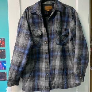 Vintage St. John's Bay Blue and Gray Flannel Work Shirt